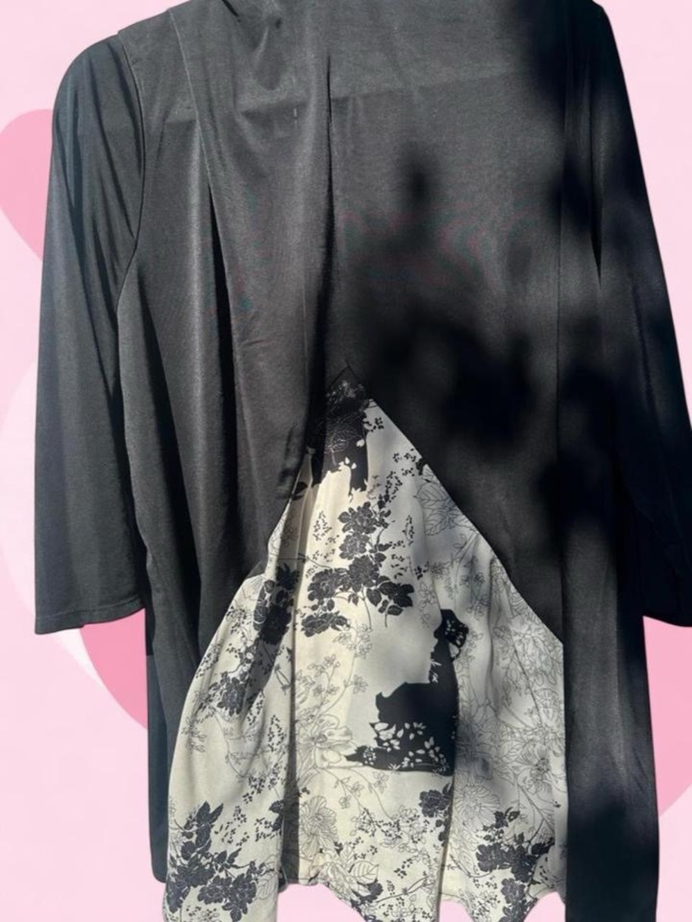 Women's Black Open-Front Kimono Robe - Shannon Ford NY - Picture 4 of 5